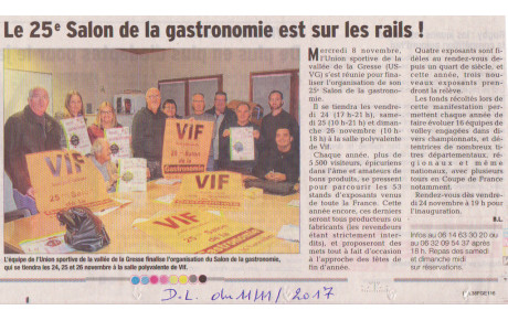 SALON DE LA GASTRONOMIE sur le DL du 11/11/2017