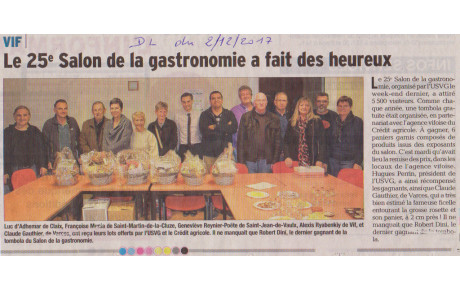 ARTICLE DL DU 2/12/2017 SUR LA REMISE DES LOTS DE LA TOMBOLA